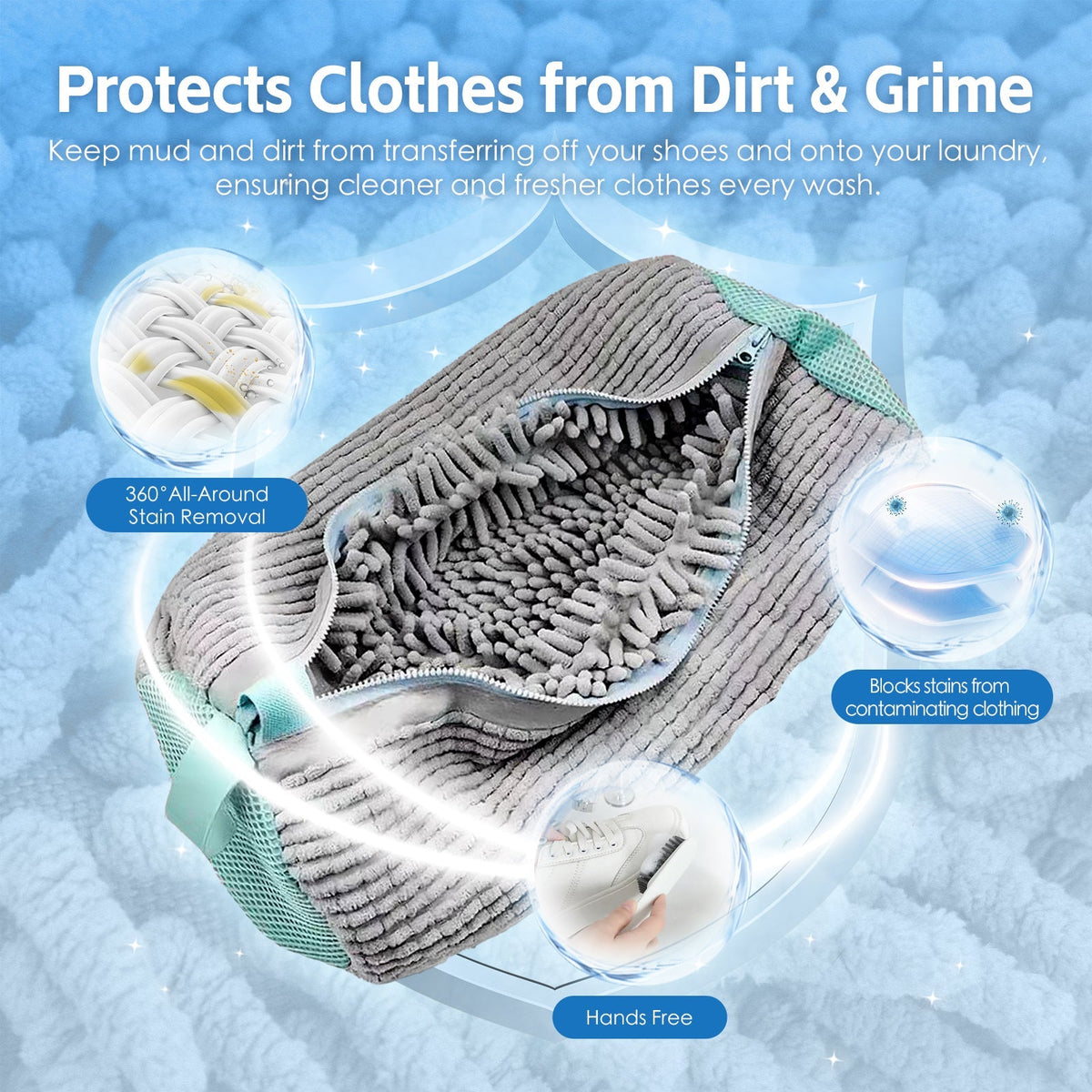 2Pcs Portable Shoe Washing Bag