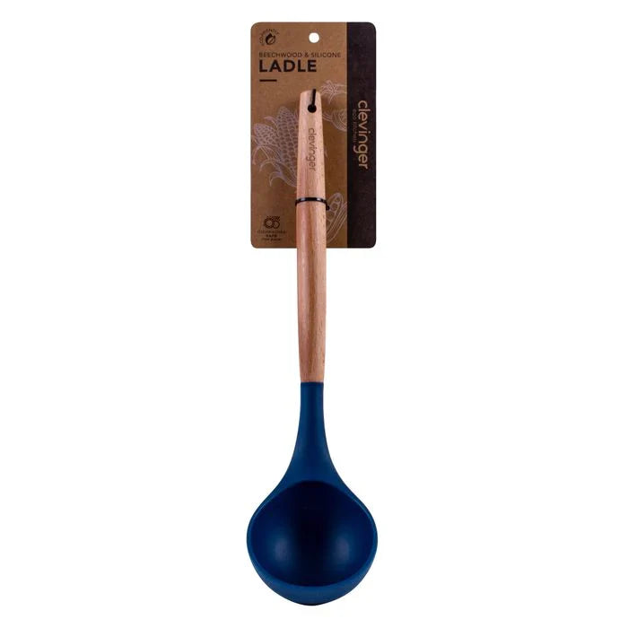 Beechwood &amp; silicone ladle navy