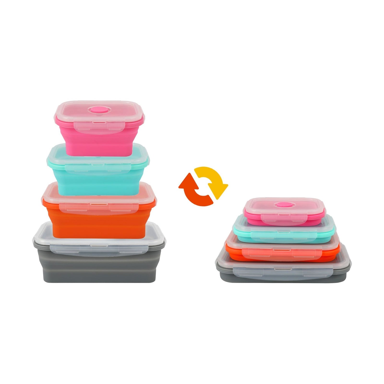 Cook Easy Set of 4 Collapsible Silicone Storage Container