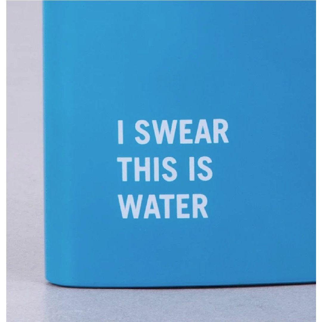 175ml Stainless Steel Hip Flask w Funny Quotes-Blue