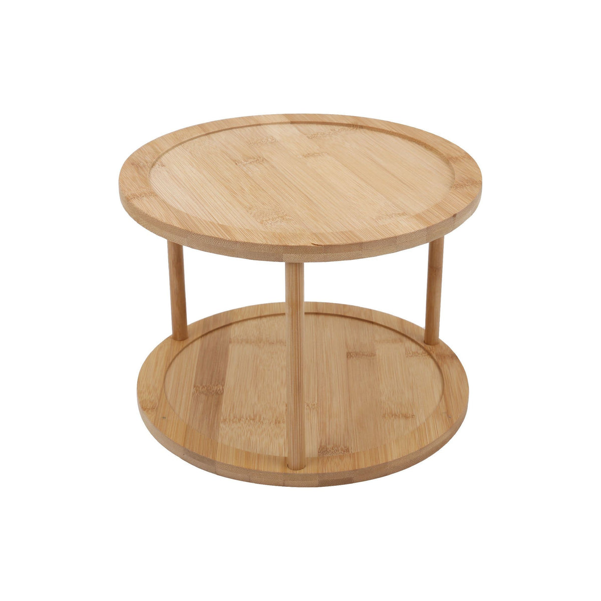 Bamboo Lazy Susan Turntable 2 Tiers