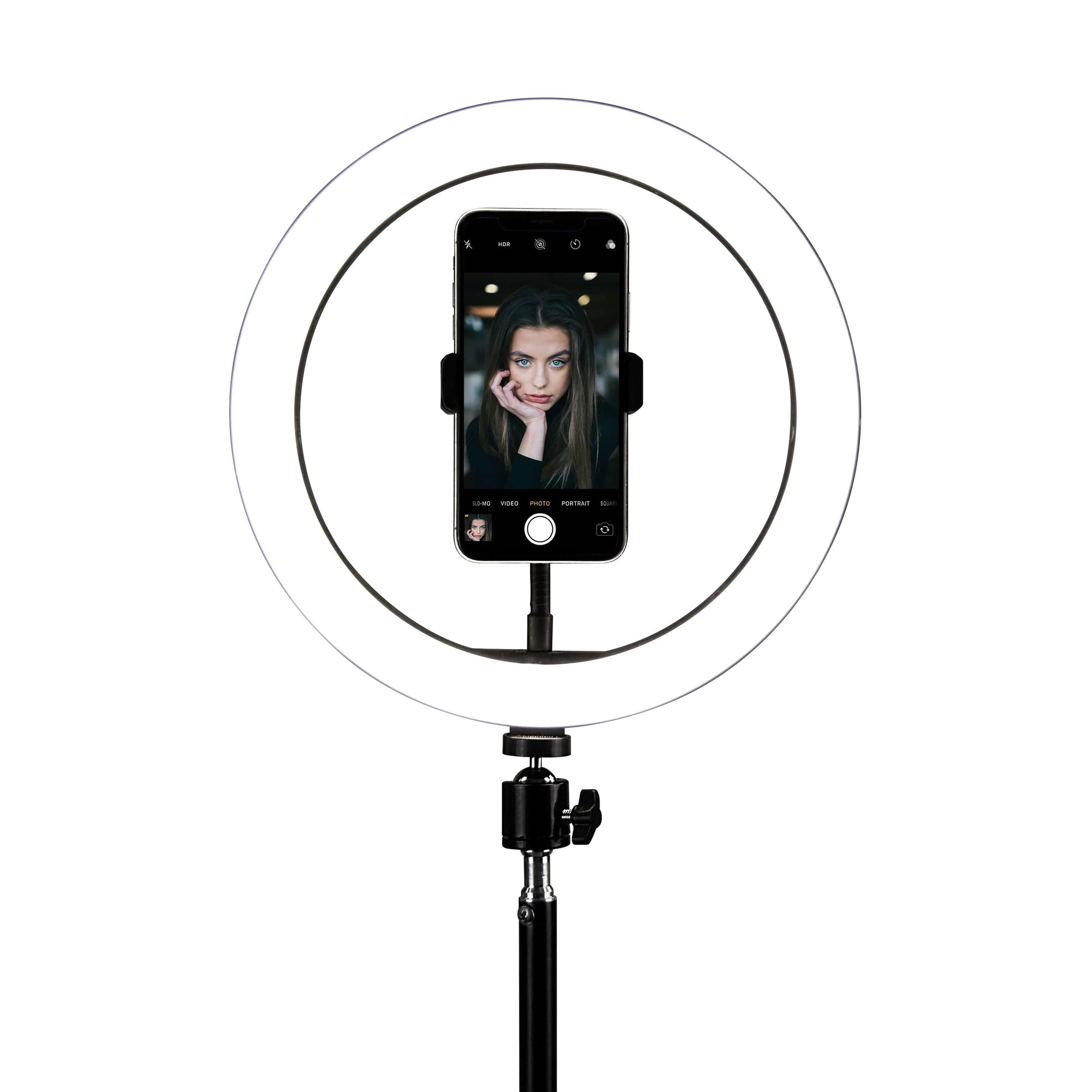 26cm Diameter LED Selfie Ring Light with Stand and Phone Holder 186cm Height