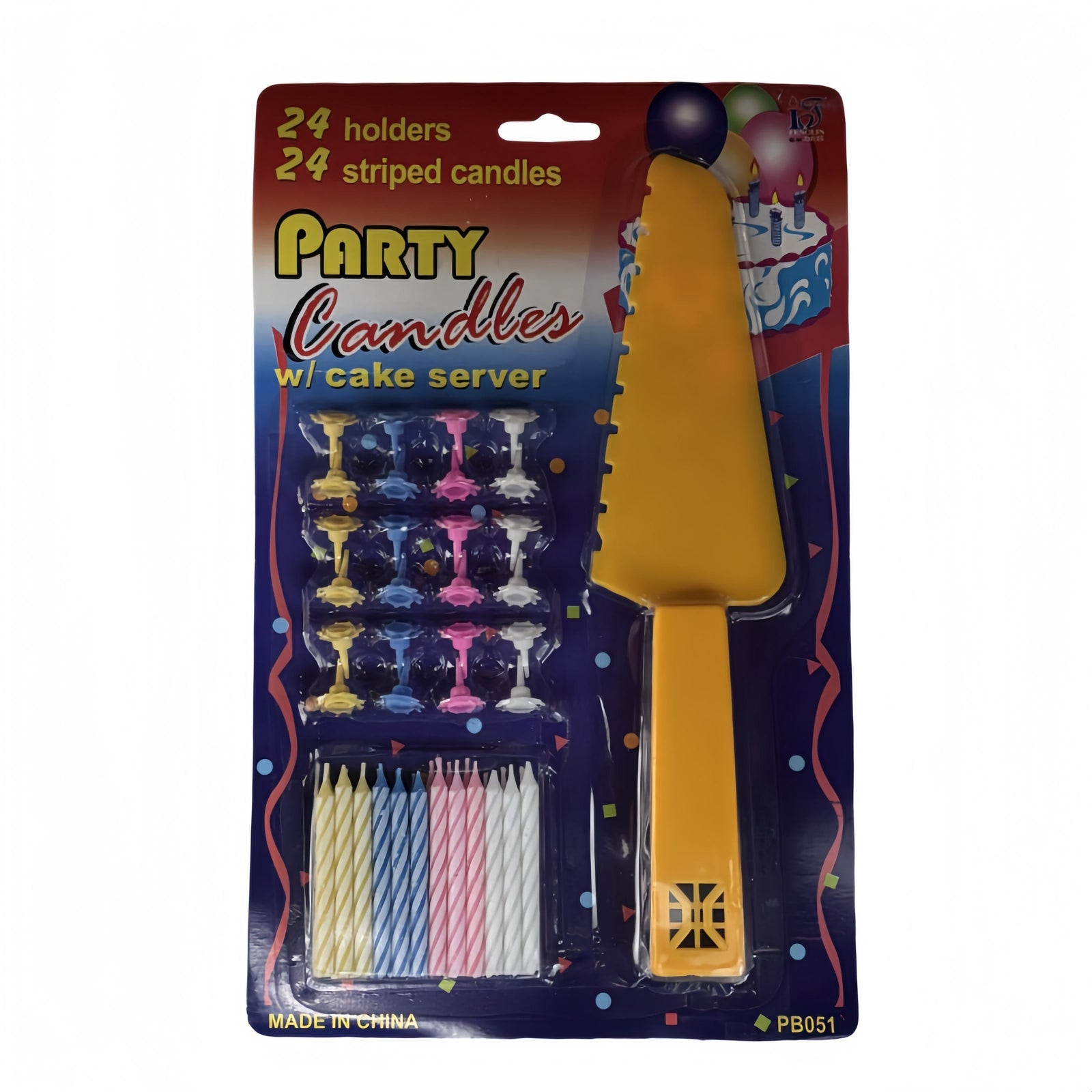 4 Sets of Party candles with Cake server sets