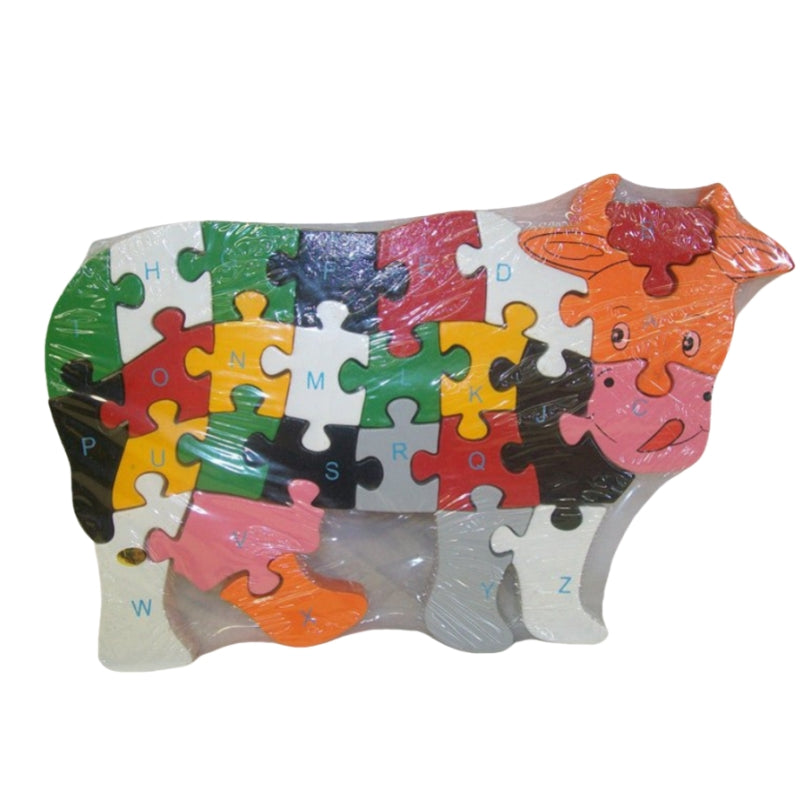WOODEN ANIMAL PUZZLES ALPHABET AND NUMBER ASSORTED - Snake
