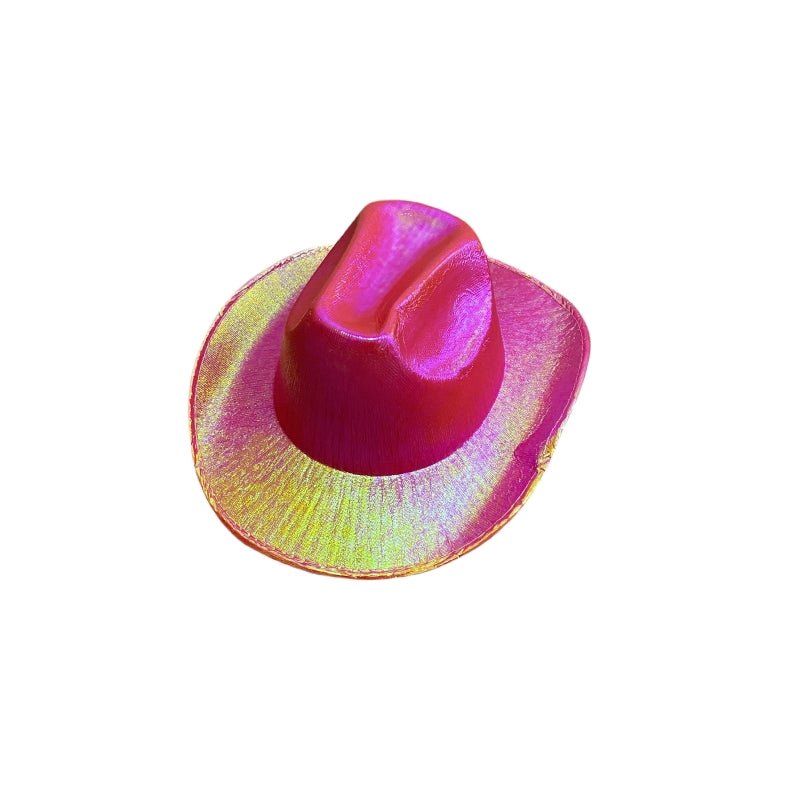 Holographic Cowboy Party Hat (Adult Size) - Blue