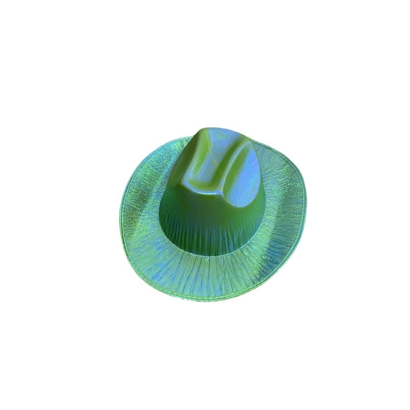 Holographic Cowboy Party Hat (Adult Size) - Blue