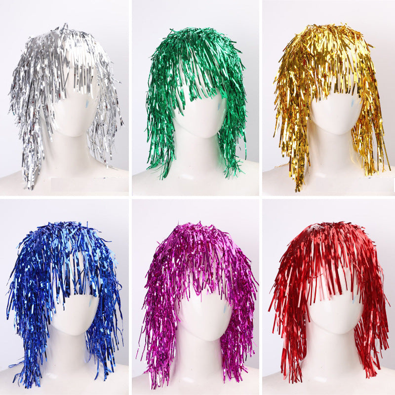 Party tinsel wig-assorted colour - Hot Pink