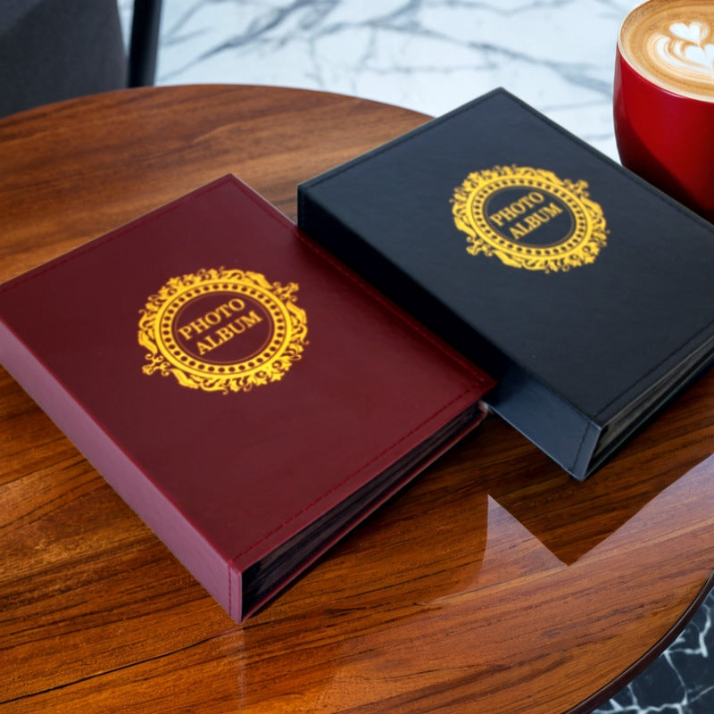 Classic photo album 200 Pcs 4x6 photos Red and Black - Red