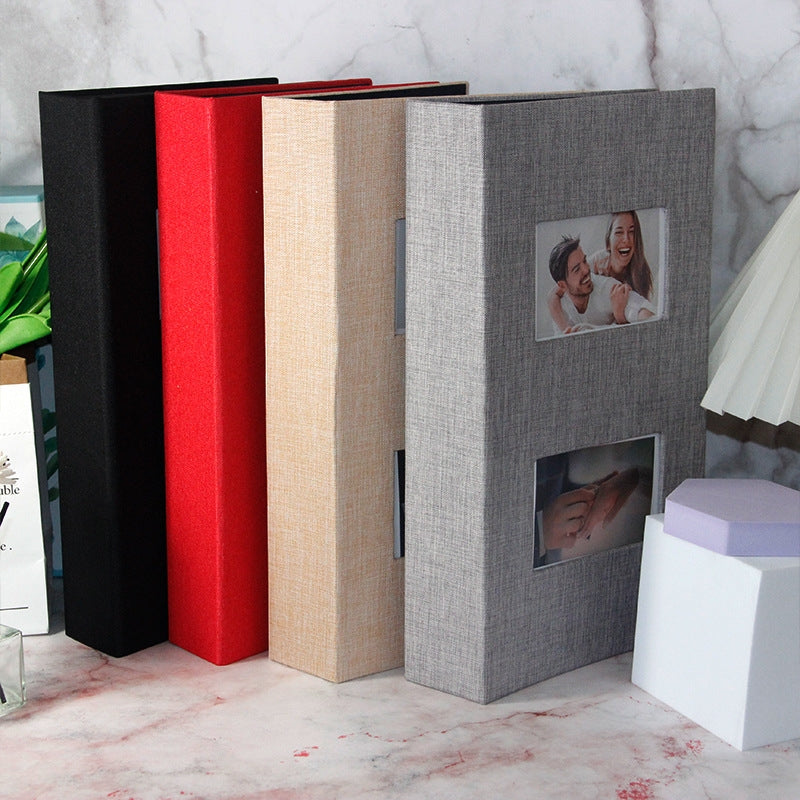 Photo album with luxurious cover Assorted colours Large 300 PCs 6 Inch - Black