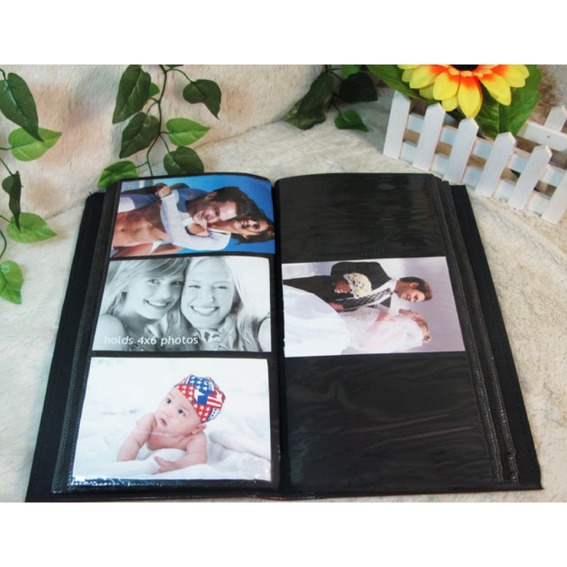 Photo album with luxurious cover Assorted colours Large 300 PCs 6 Inch - Black