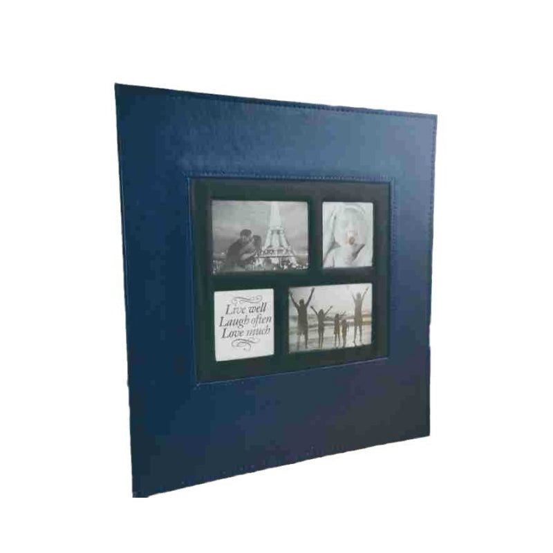 Extra Large 600-Pocket Leather Photo Album - Black