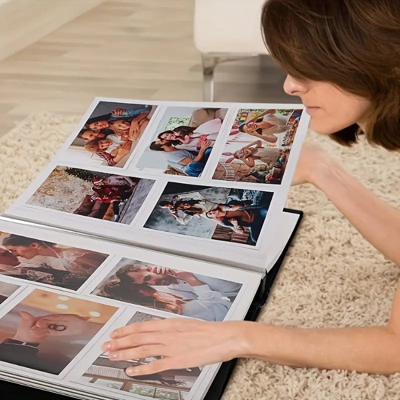 Extra Large 600-Pocket Leather Photo Album - Silver