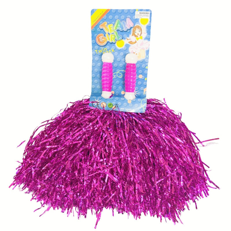 4 Sets/8pcs Metallic Team Girls' Cheerleading Dance Party Dress Pom Poms Pompoms - Green