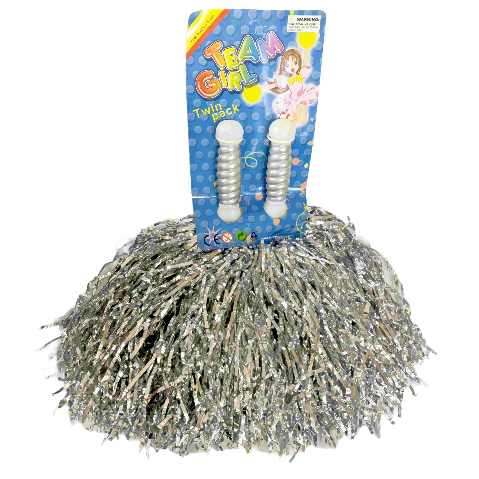 4 Sets/8pcs Metallic Team Girls' Cheerleading Dance Party Dress Pom Poms Pompoms - Pink