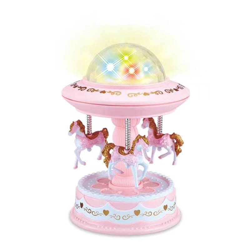 Pink Music Box Musical Carousel Horse LED Carousel Toy Child Birthday Xmas Gift