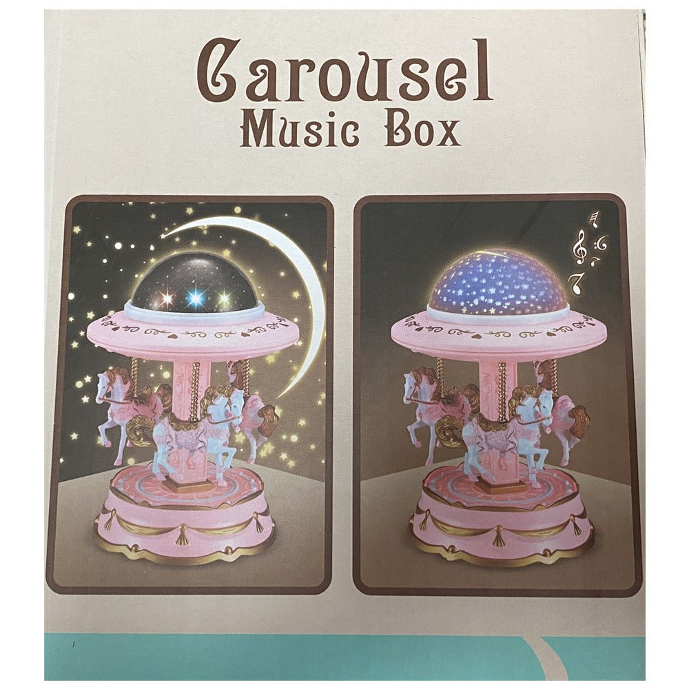Pink Music Box Musical Carousel Horse LED Carousel Toy Child Birthday Xmas Gift