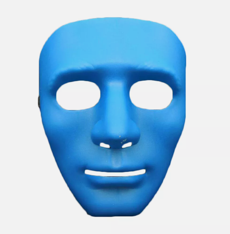 2x Robot Plain Mask Purge Style Halloween Scary Ghost Blank Mask Unisex - 1xBlue +1xWhite