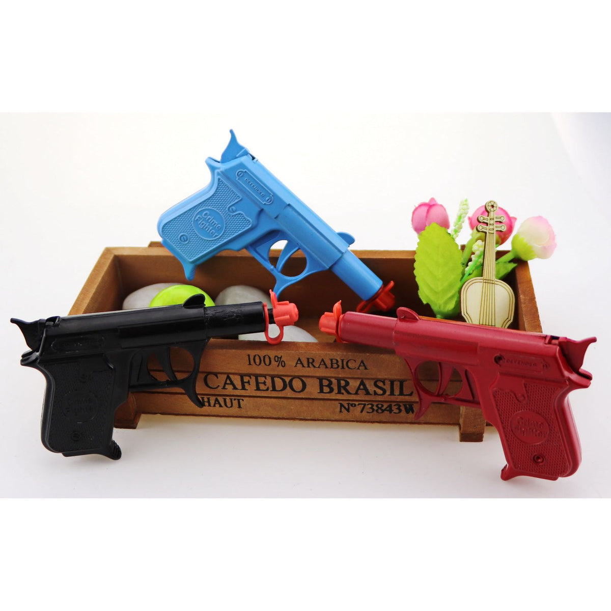 2 PCs of Diecast metal spud gun pack red + black - 2 Red