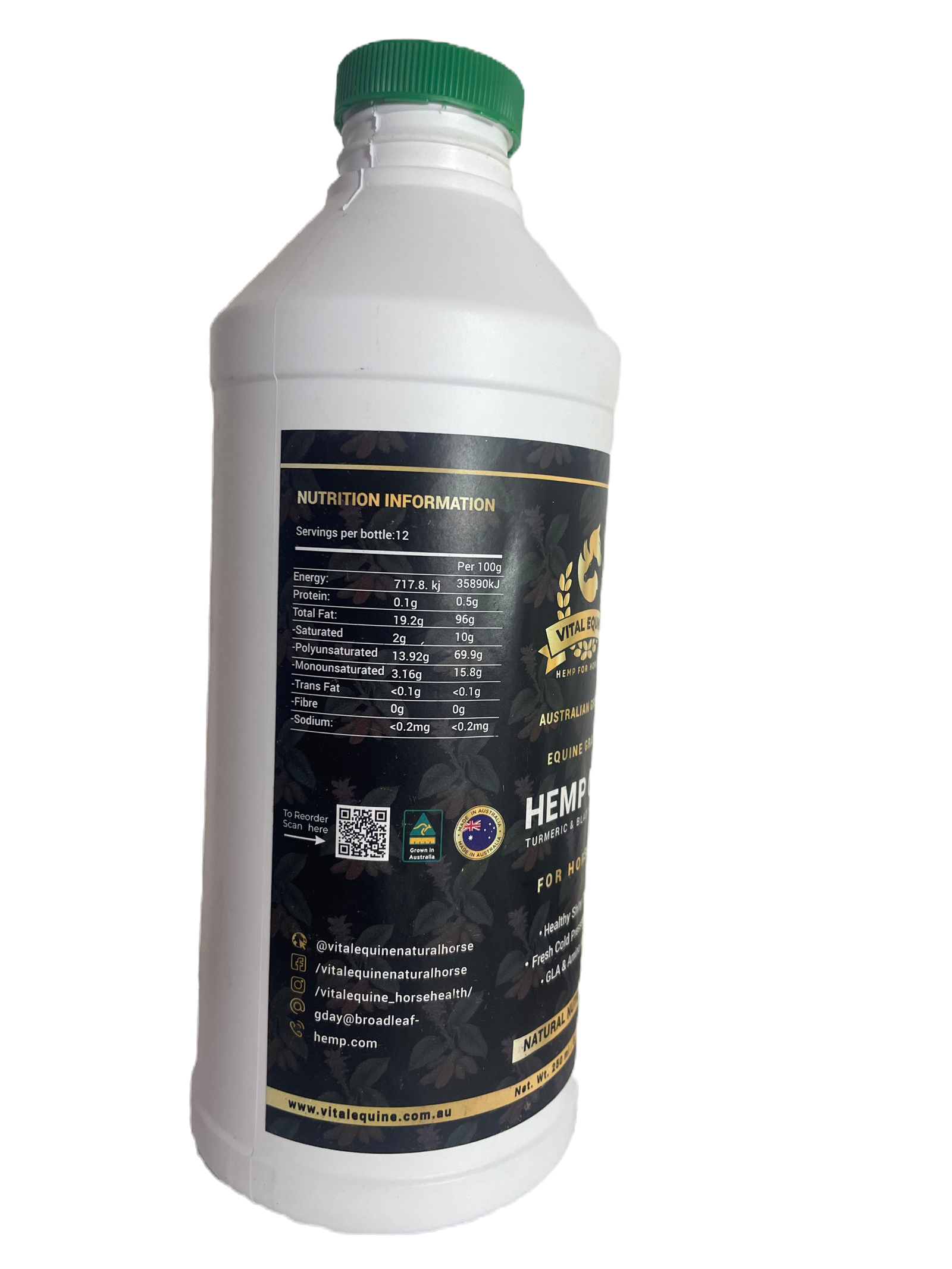 Vital Equine | Hemp & Turmeric Oil For Horses - 1 litre
