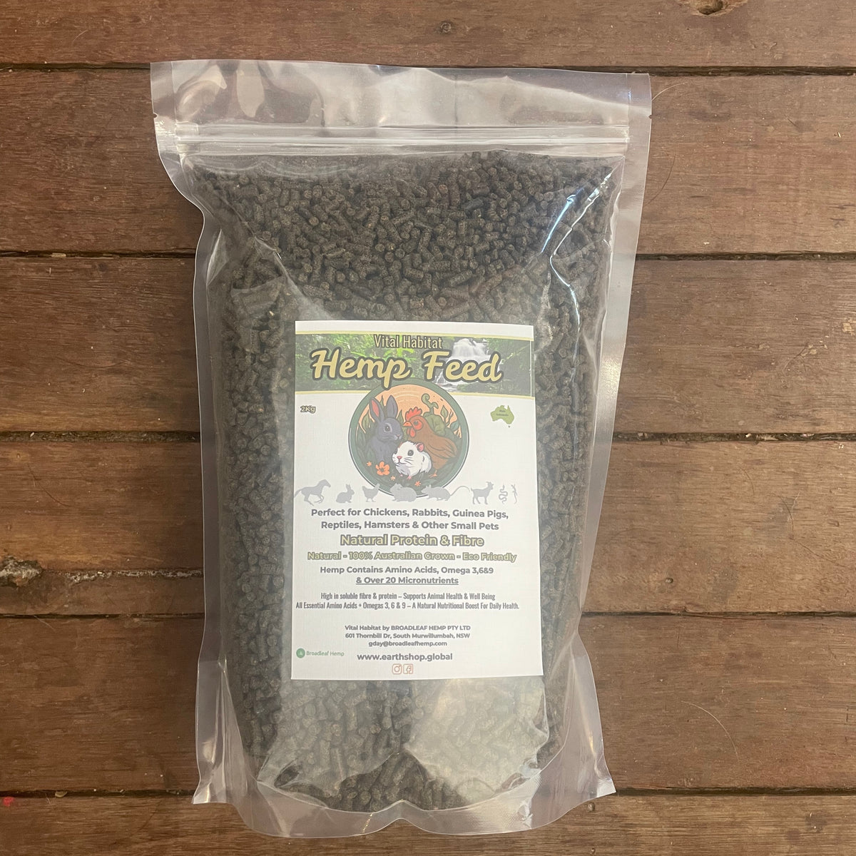 Vital Habitat Hemp Feed for Chickens &amp; Small Animals 2kg
