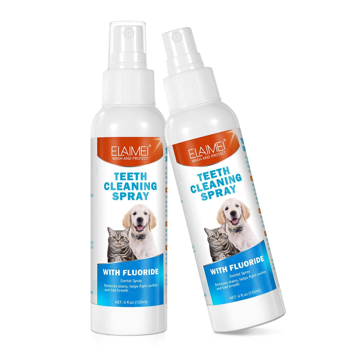 2 Pcs Pet Oral Breath Freshener Spray | Eliminates Bad Breath | Dental Care for Dogs &amp; Cats
