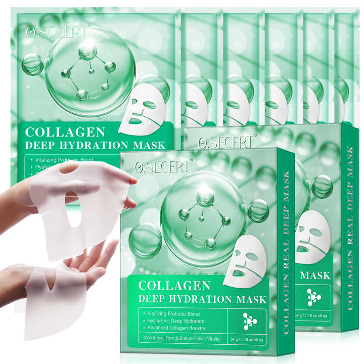 collagen Real Deep Facial Sheet Mask for Women Deep Moisturizing Overnight Sleeping