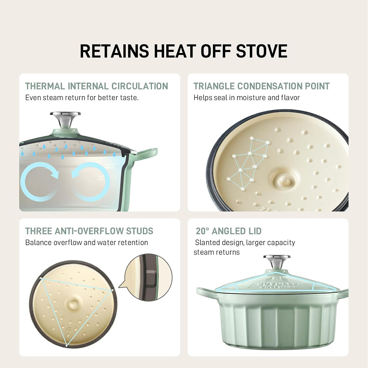 BUYDEEM CP521 Enameled Cast-Iron Dutch Oven