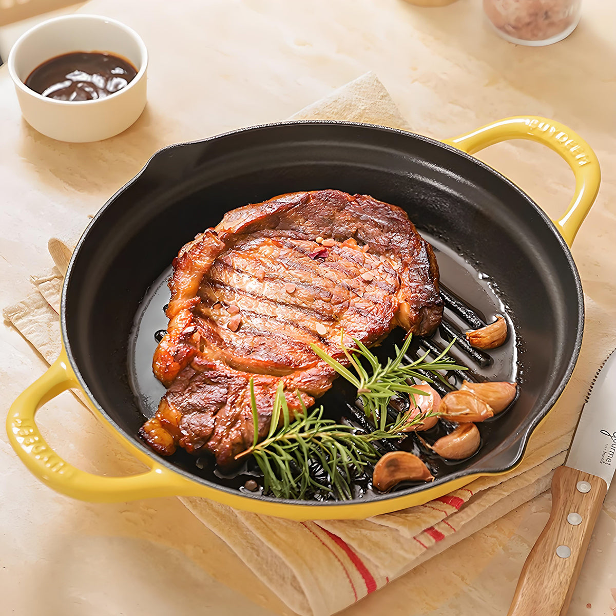 BUYDEEM CP553 Enameled Cast Iron Grill Pan