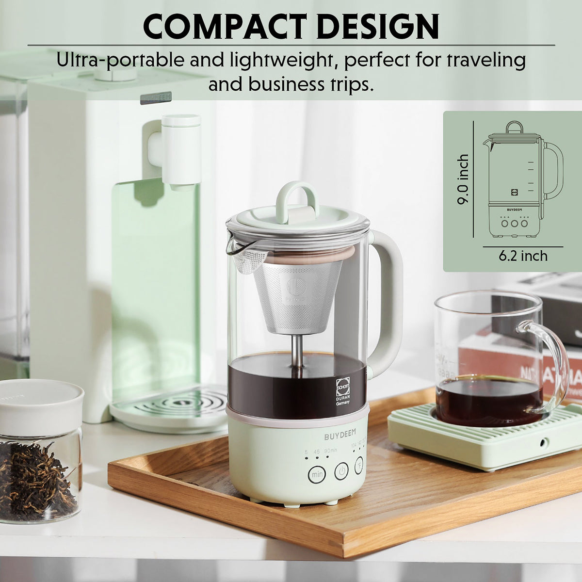 BUYDEEM Mini Multi-function Tea/Coffee Maker K32 600ml