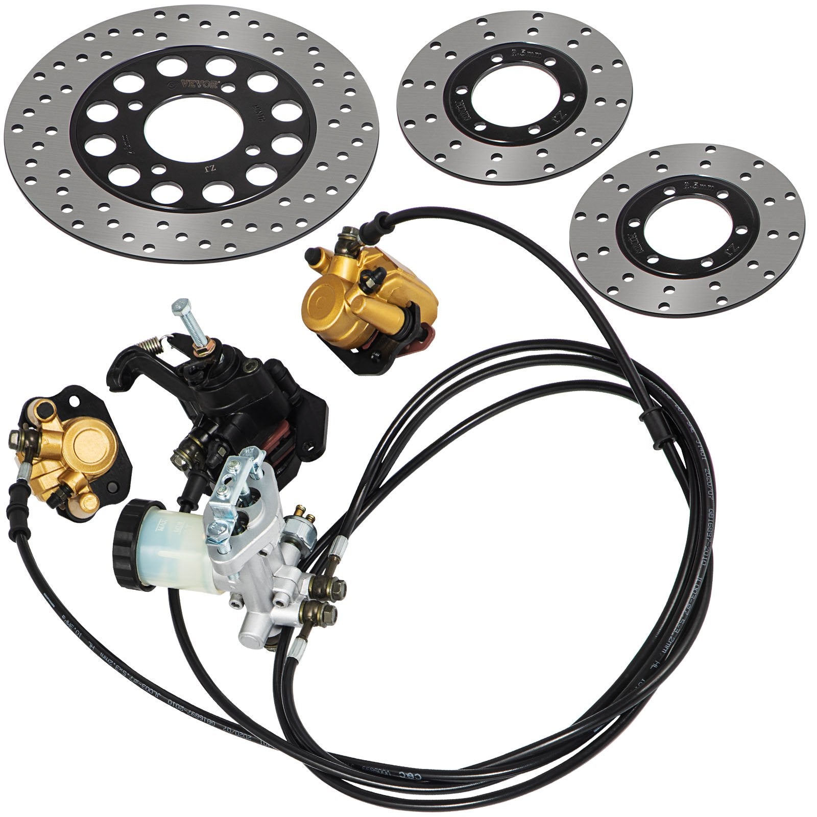 VEVOR Go Kart Brake Master Cylinder Kit Go Kart Hydraulic Brake Kit Universal Go Karts Brake Kit Complete Including Master Cylinder, Hose, Caliper, Pad for 150cc Automotive