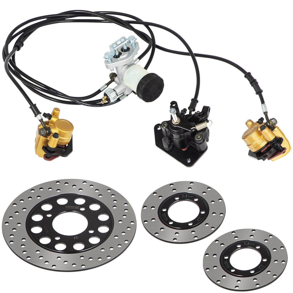 VEVOR Go Kart Brake Master Cylinder Kit Go Kart Hydraulic Brake Kit Universal Go Karts Brake Kit Complete Including Master Cylinder, Hose, Caliper, Pad for 150cc Automotive