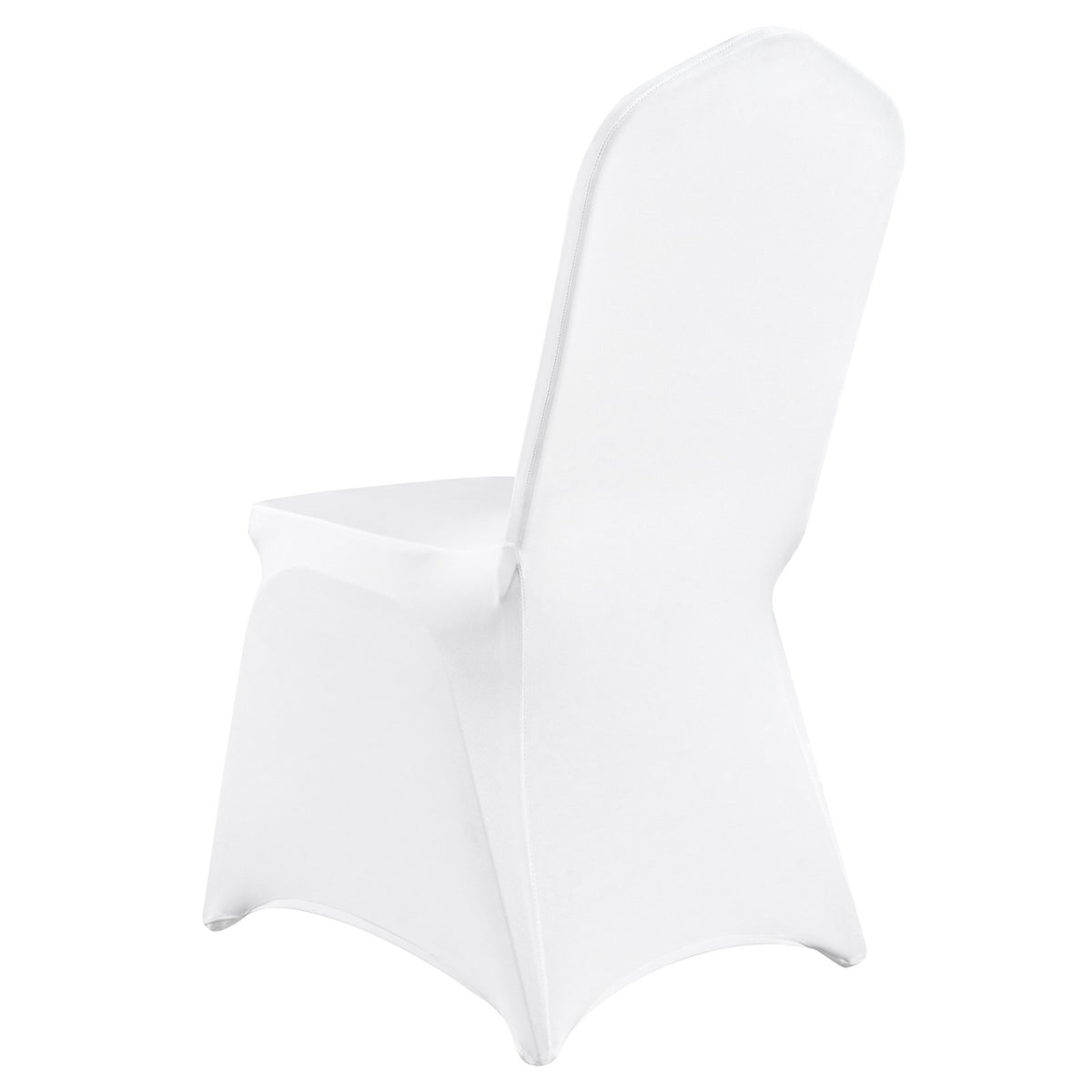 VEVOR Stretch Spandex Folding Chair Covers, Universal Fitted Arched Front Cover, Removable Washable Protective Slipcovers, for Wedding, Holiday, Banquet, Party, Celebration, Dining (100PCS White)