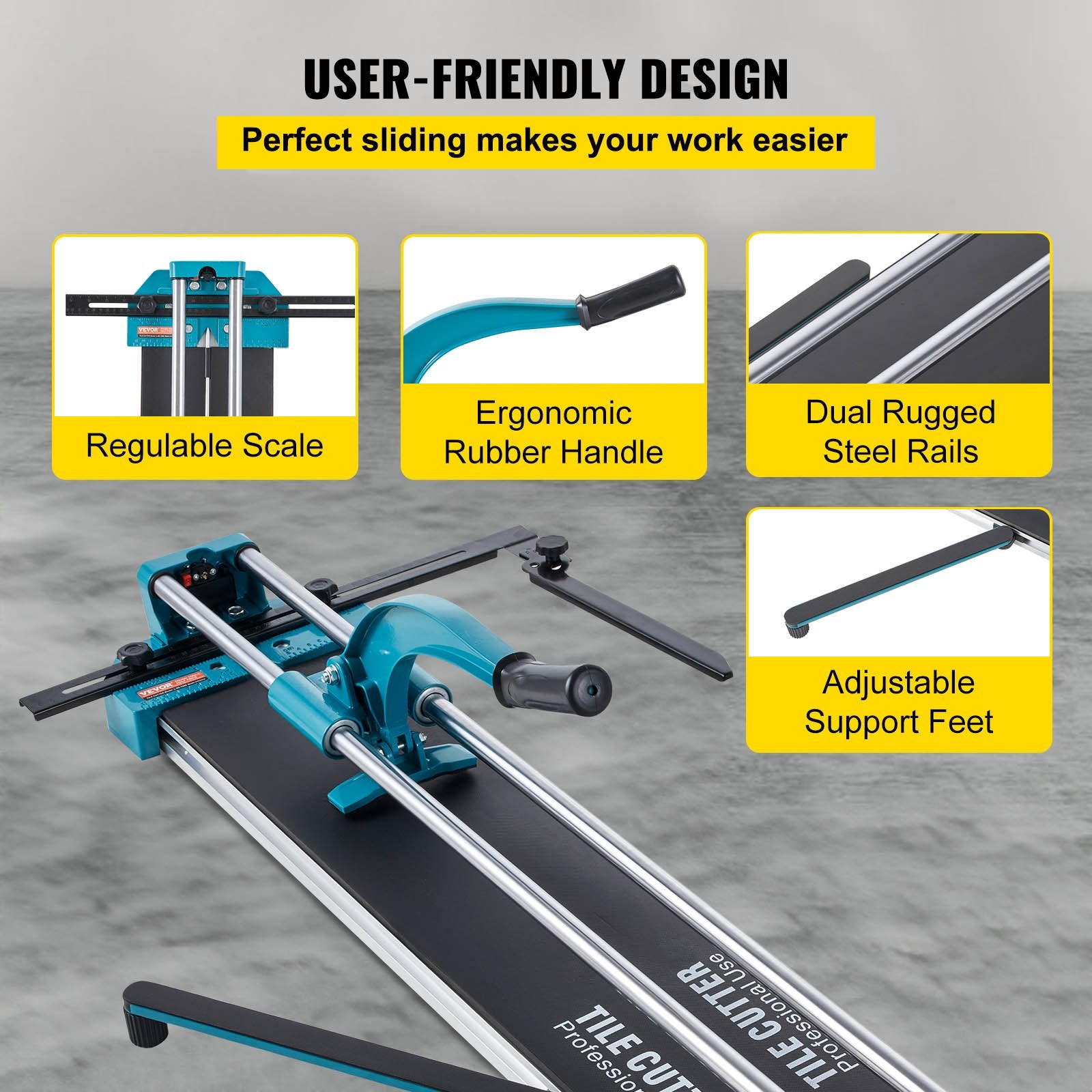 VEVOR Manual Tile Cutter 1200mm Cutting Machine w/ Laser for Ceramic