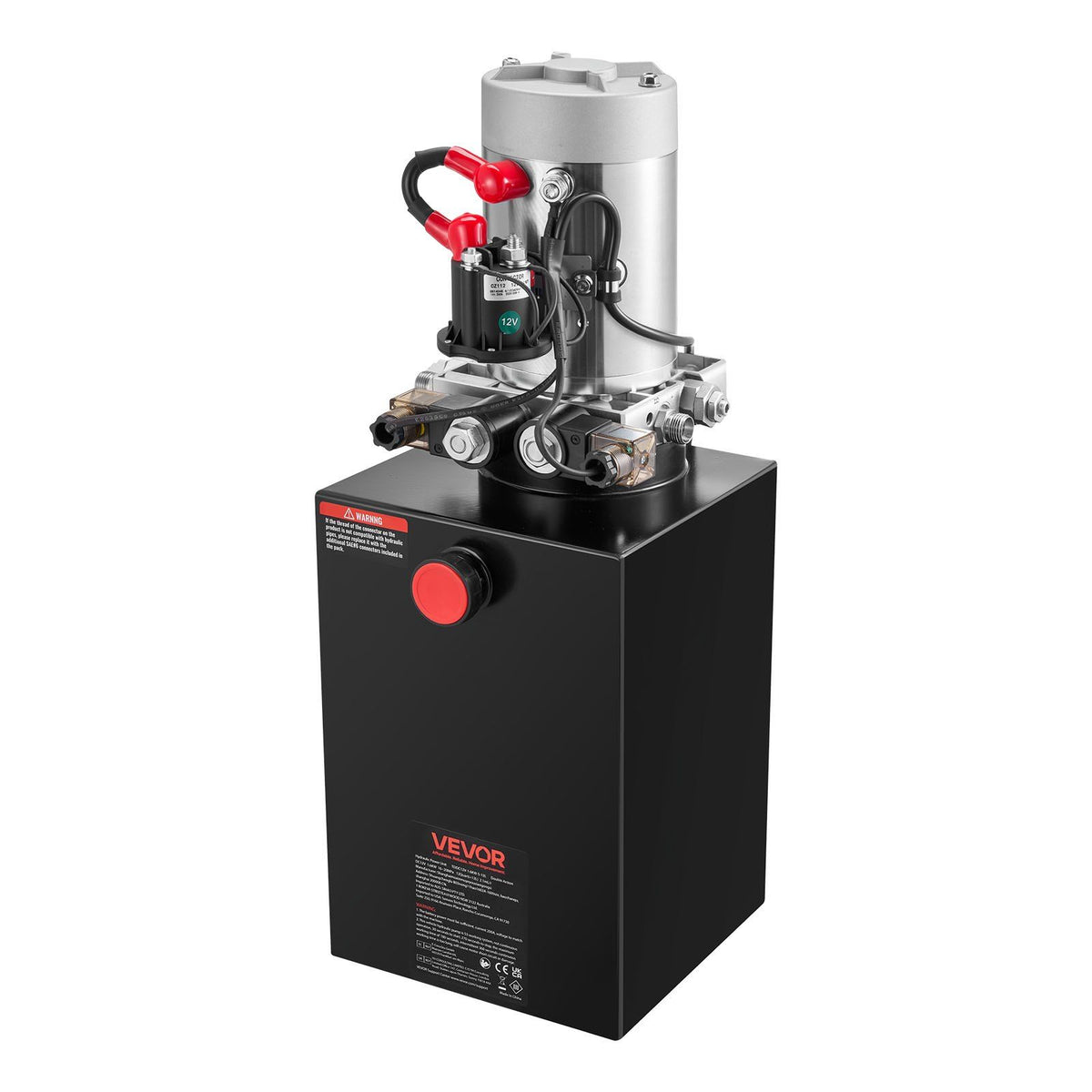12 L Hydraulic Power Unit, Double Acting Dump Trailer Pump, 22 MPa Max Relief Pressure &amp; 3.4 L/min Flow Rate, DC 12V Hydraulic Pump with Metal Reservoir for Dump Trailer Car Lifting