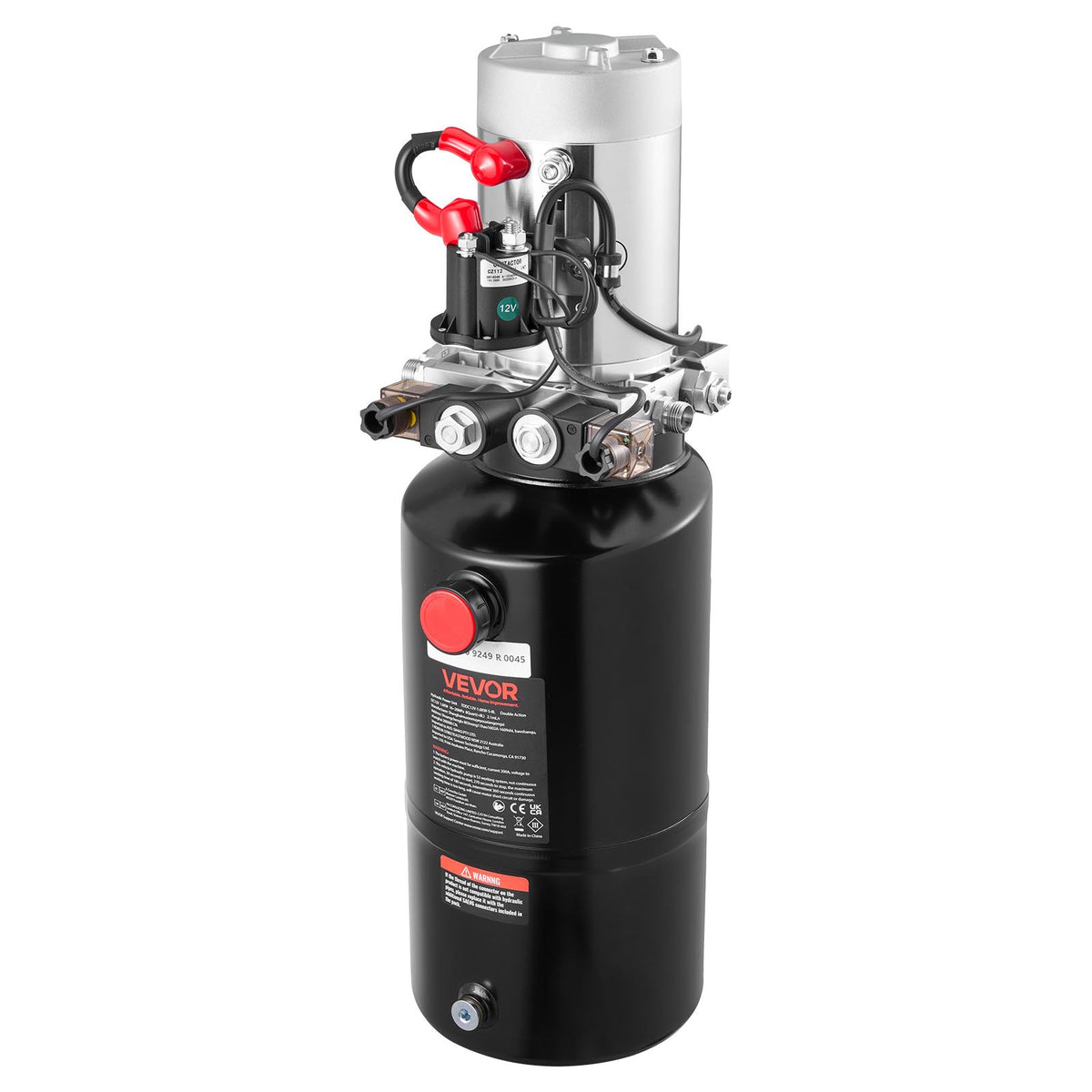 VEVOR 8 L Hydraulic Power Unit, Double Acting Dump Trailer Pump, 22 MPa Max Relief Pressure &amp; 3.4 L/min Flow Rate, DC 12V Hydraulic Pump with Metal Reservoir for Dump Trailer Car Lifting