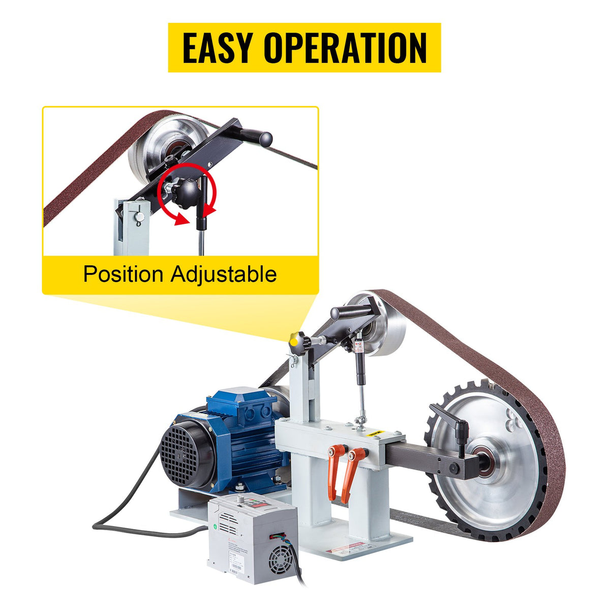 Vevor Belt Grinder Sander 2" x 82" Complete Chassis with 2HP Motor & VFD Combo