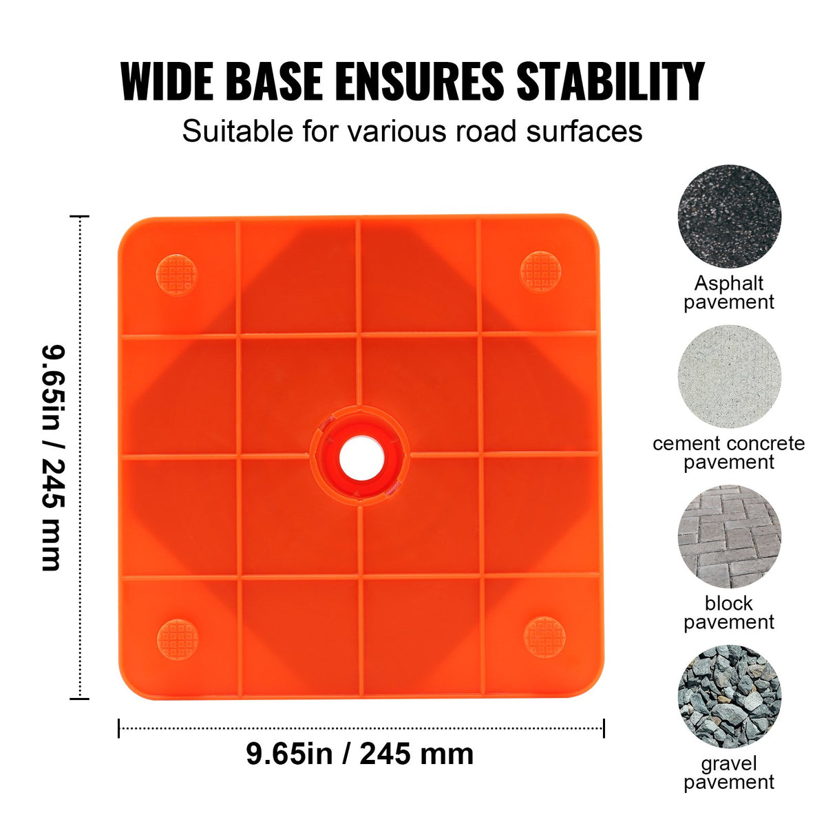 VEVOR Safety Cones, 4 Pack 18 inch Collapsible Traffic Cones, Construction Cones with Reflective Collars, Wide Base and A Storage Bag, for Traffic Control, Driving Training, Parking Lots