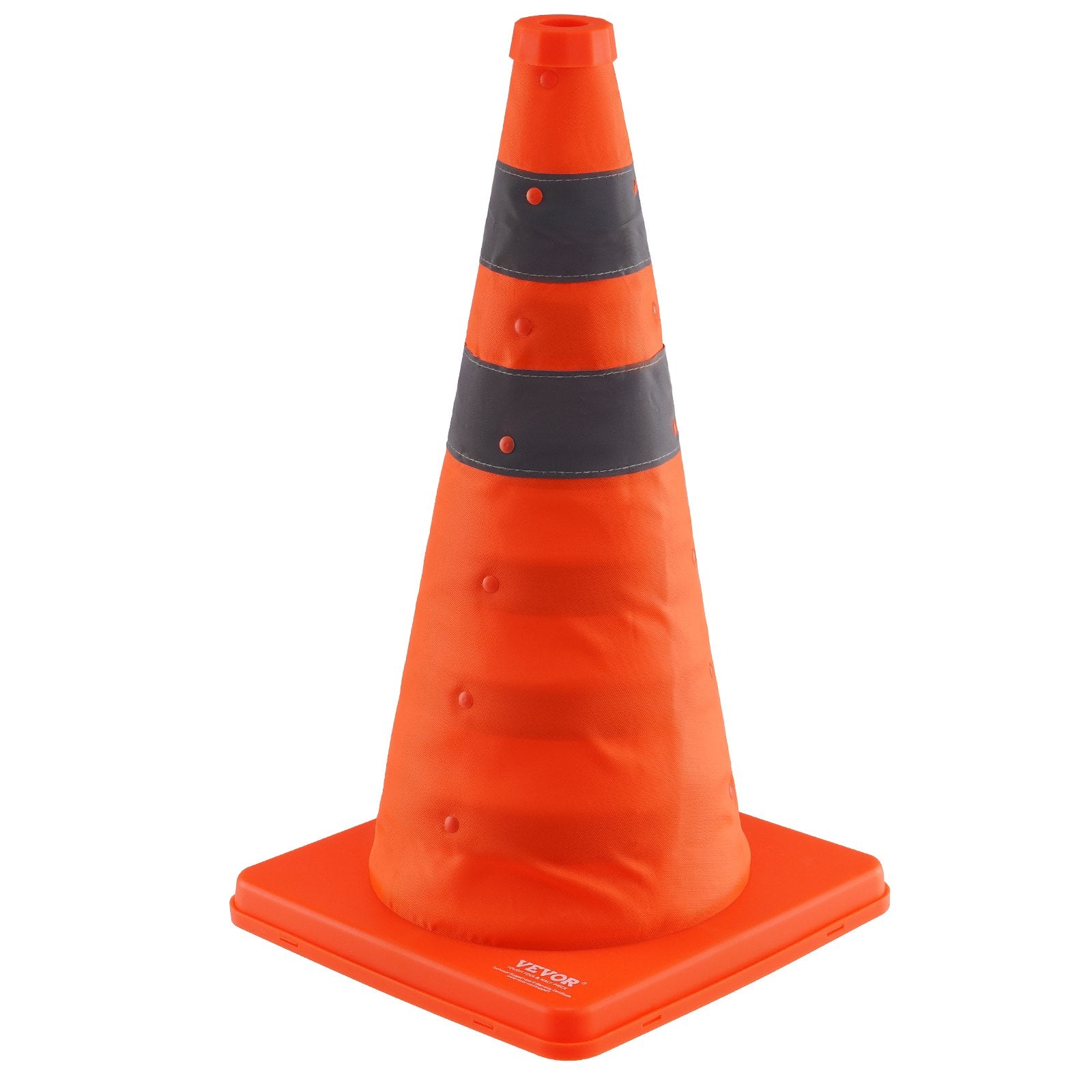 VEVOR Safety Cones, 4 Pack 18 inch Collapsible Traffic Cones, Construction Cones with Reflective Collars, Wide Base and A Storage Bag, for Traffic Control, Driving Training, Parking Lots