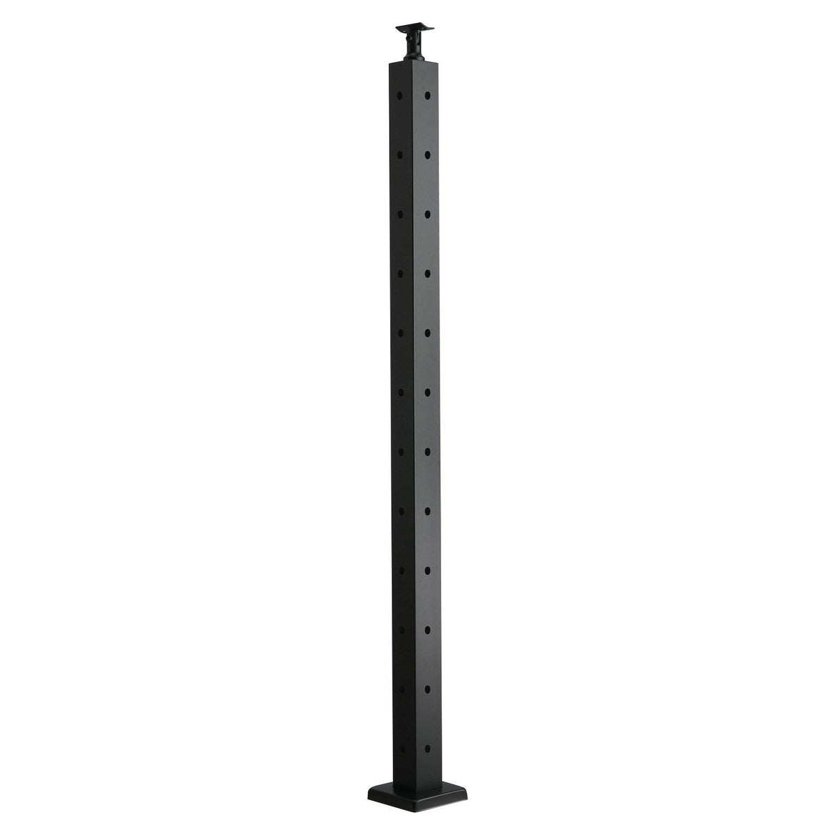 Cable Railing Post, 106.7x5x5cm Corner Railing Post, with L-Shaped Pre-Drilled Holes, Stainless Steel Cable Rail Post with Horizontal and Curved Bracket, 1-Pack, Black, 1JZLGZXHS1065S1EW001V0