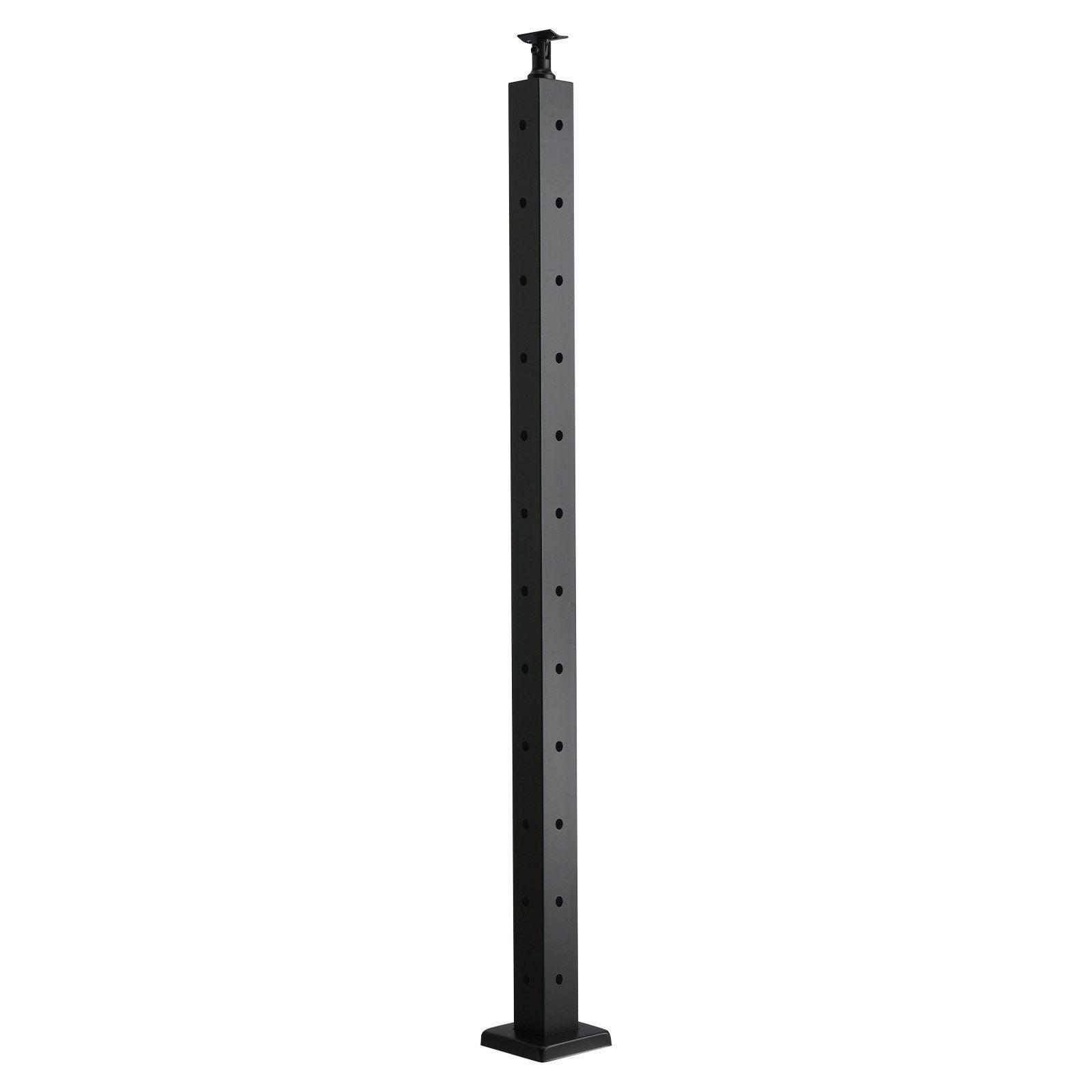 Cable Railing Post, 106.7x5x5cm Corner Railing Post, with L-Shaped Pre-Drilled Holes, Stainless Steel Cable Rail Post with Horizontal and Curved Bracket, 1-Pack, Black, 1JZLGZXHS1065S1EW001V0