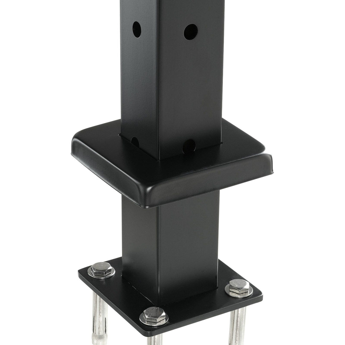 Cable Railing Post, 106.7x5x5cm Corner Railing Post, with L-Shaped Pre-Drilled Holes, Stainless Steel Cable Rail Post with Horizontal and Curved Bracket, 1-Pack, Black, 1JZLGZXHS1065S1EW001V0