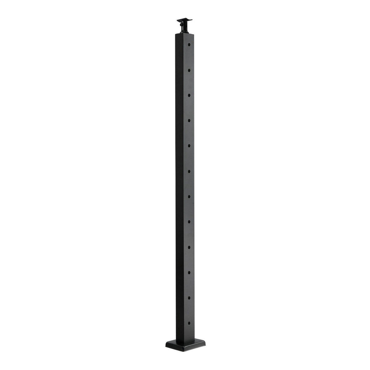 Cable Railing Post, 106.7x5x5cm Level Deck Stair Posts, 1-Pack Stainless Steel Cable Handrail Post, Pre-Drilled Pickets with Mounting Bracket Stair Railing Kit, Black, 1JZLGZXHS106AWJO6001V0