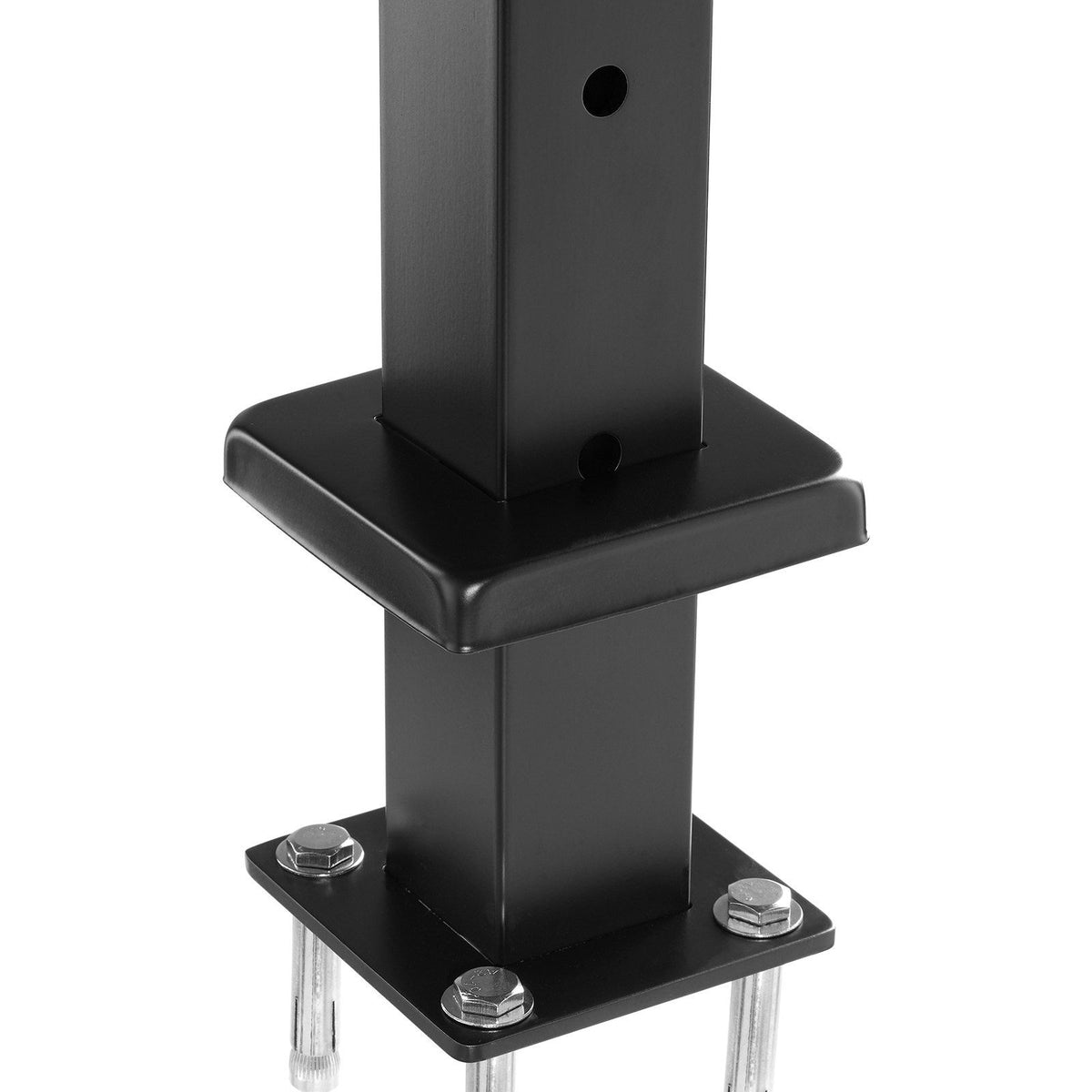 1-Pack Cable Railing Post, 91.4x5x5cm Horizontal-Hole Deck Railing Post with Pre-Drilled Holes, Stainless Steel Cable Rail Post with Horizontal and Curved Bracket, Black, 1JZLGZXHS9148RVYS001V0