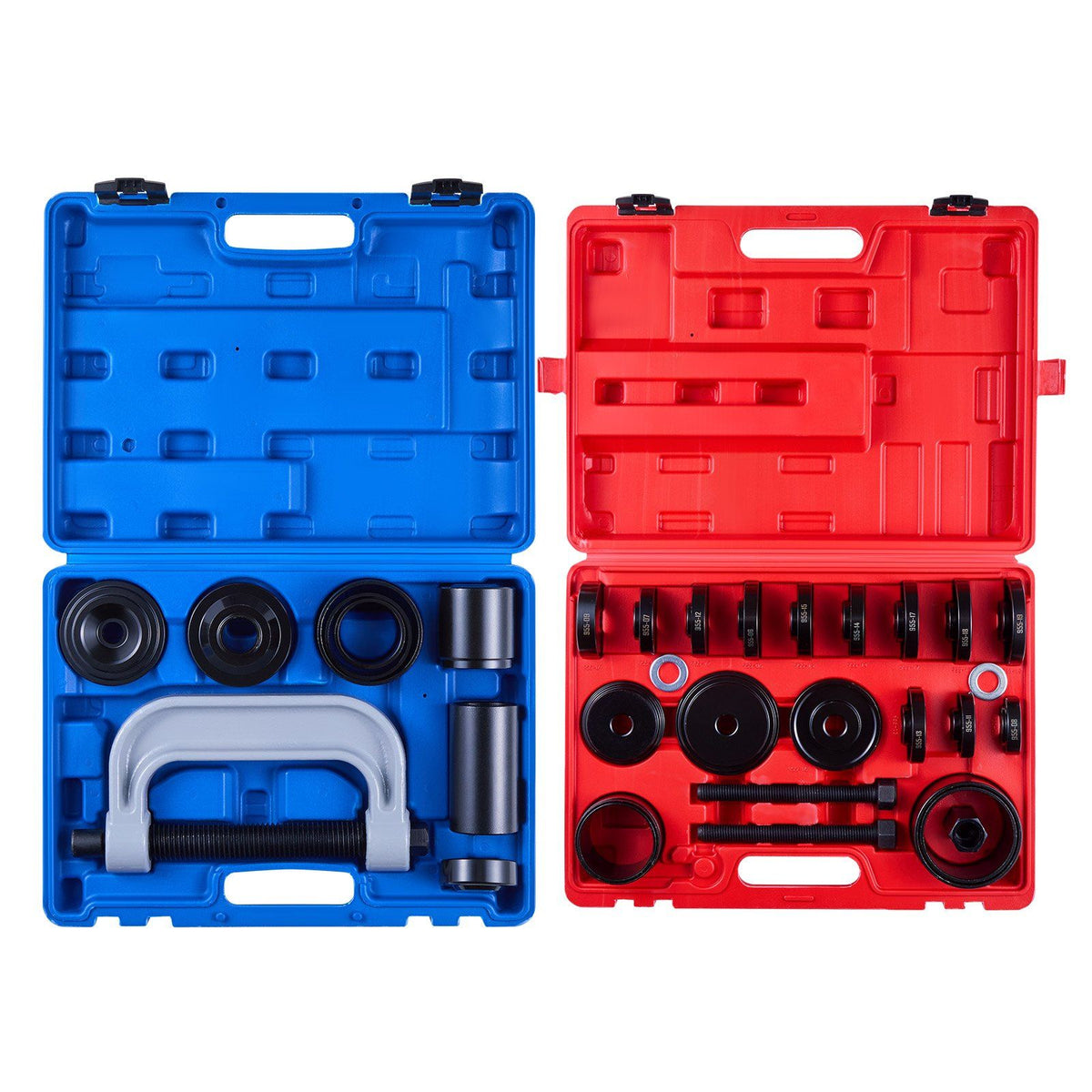 Bearing Press Kit, 10+24 Pcs, 2 in 1 Ball Joint Press &amp; Wheel Bearing Puller Kit, Race and Seal Driver Set with 13 Bushings, C-Frame and Sleeves, Heavy Duty Removal Installation Set with Case