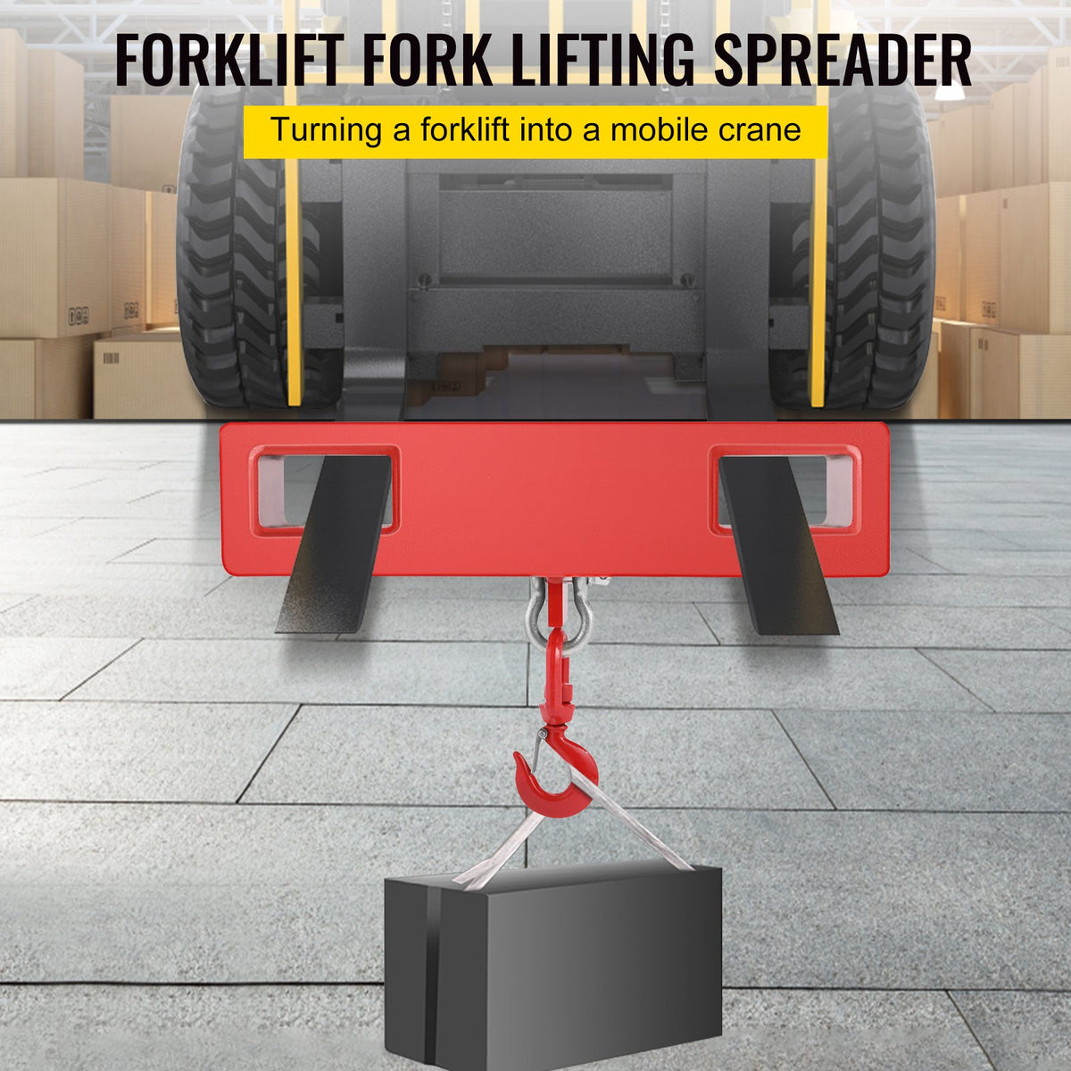 VEVOR Forklift Lifting Hook 6000 LBS Capacity Forklift Lifting Hoist Swivel Hook Mobile Crane Forklift Attachments