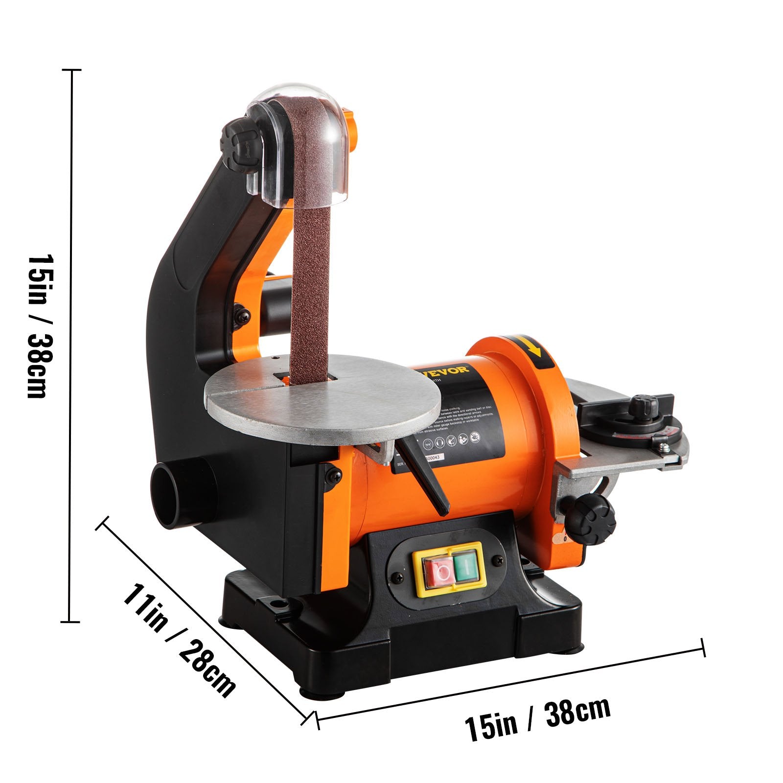 VEVOR Belt Sander 300W Grinder Sander 1 x 30 Inch Electric Belt & Disc Sander 2950 RPM Variable Speed (300W)