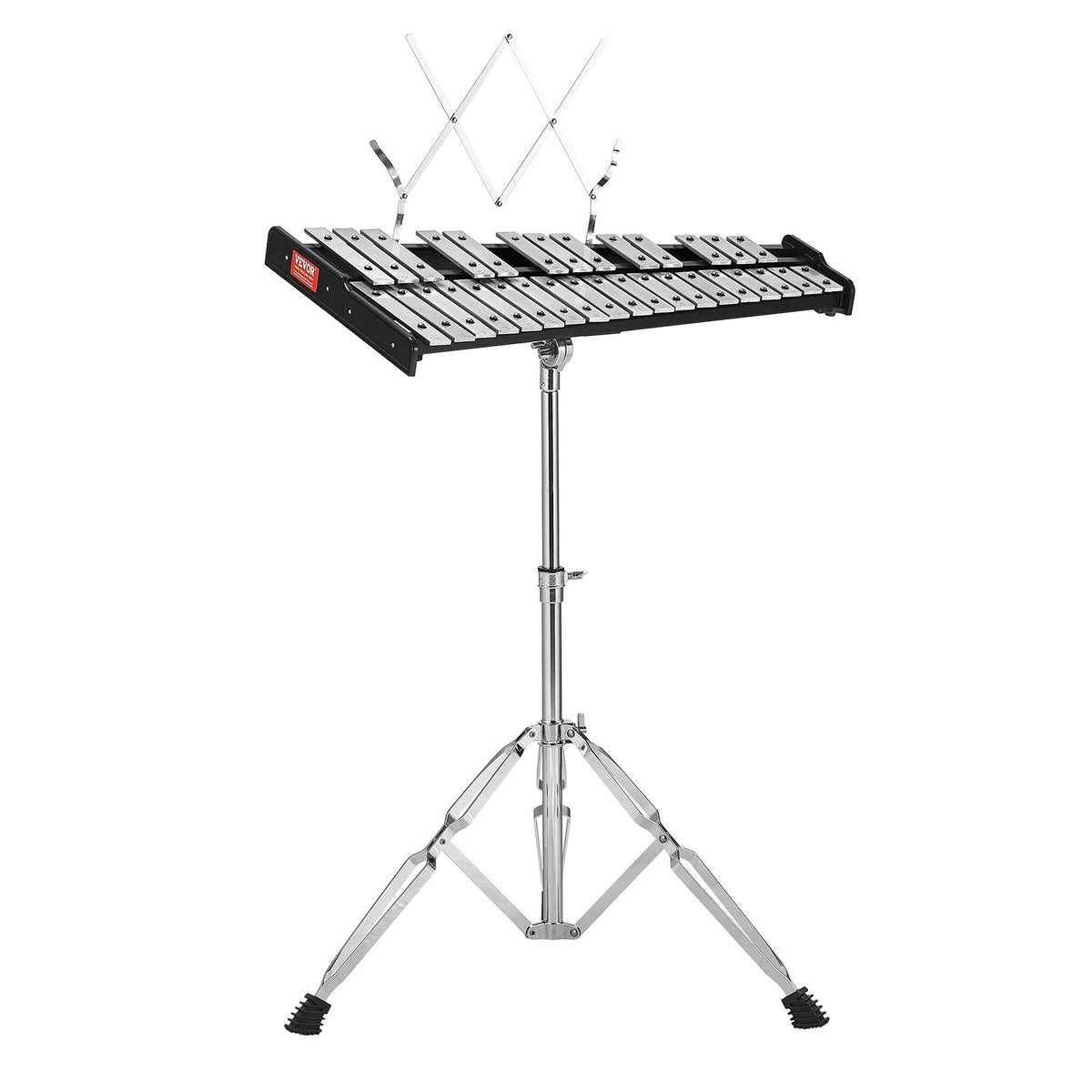 VEVOR 32 Note Glockenspiel Xylophone Bell Kit, Professional Percussion Instrument Set with Mallets, Drum Sticks, Music Stand, Adjustable Stand and Carrying Bag for Students &amp; Adults