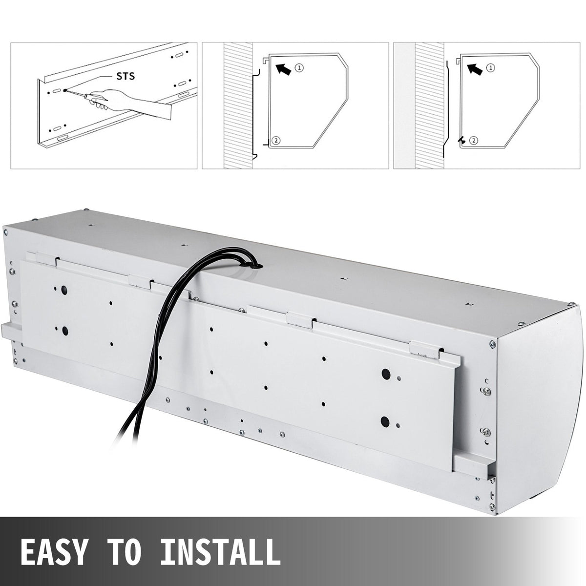 VEVOR Air Curtain, 1.2m Electric Wind Curtain with Limit Switch, Max. 2204 CFM Air Flow, 3 Speeds Control Commercial Indoor Air Curtain, Ideal for Shops, Buildings