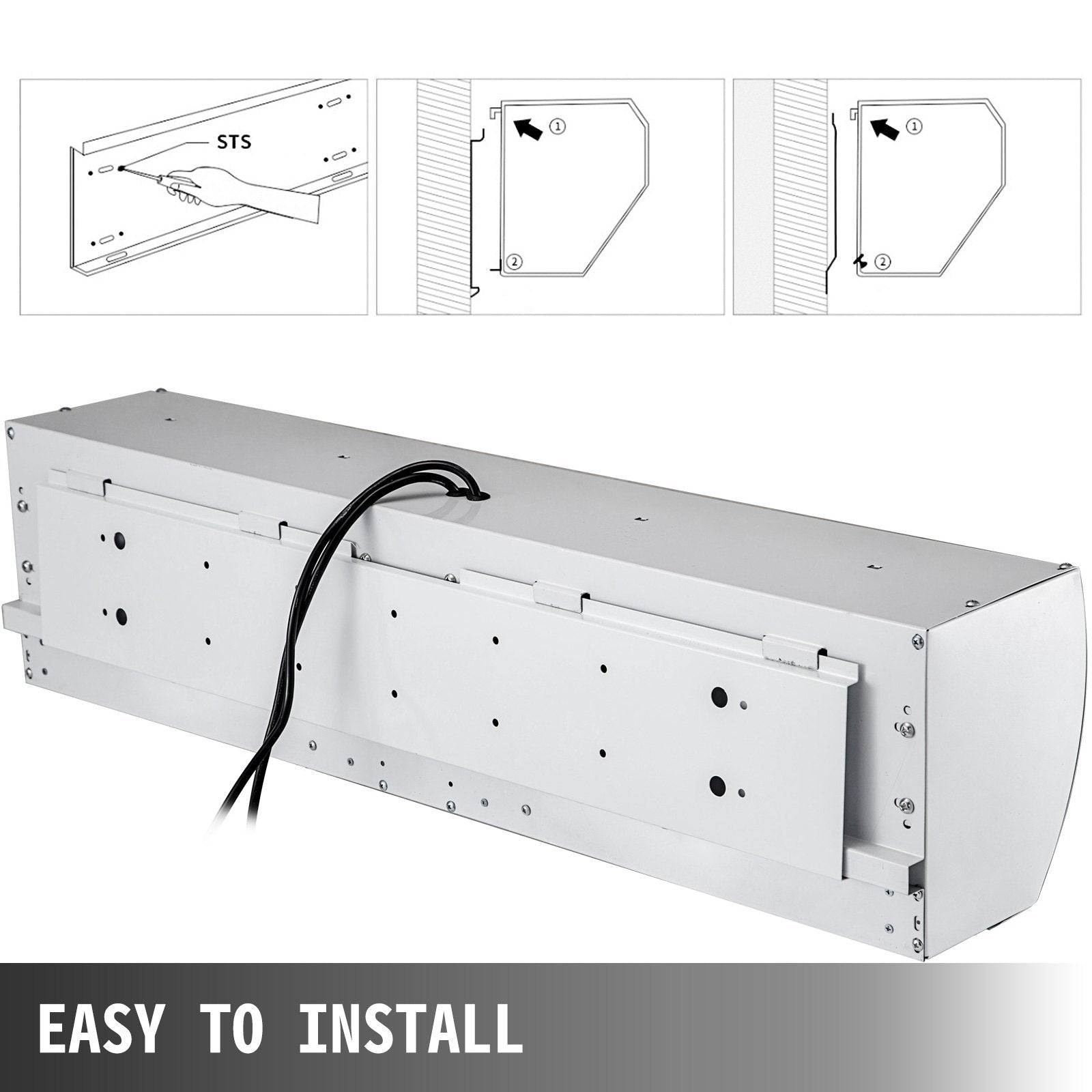 VEVOR Air Curtain, 1.2m Electric Wind Curtain with Limit Switch, Max. 2204 CFM Air Flow, 3 Speeds Control Commercial Indoor Air Curtain, Ideal for Shops, Buildings