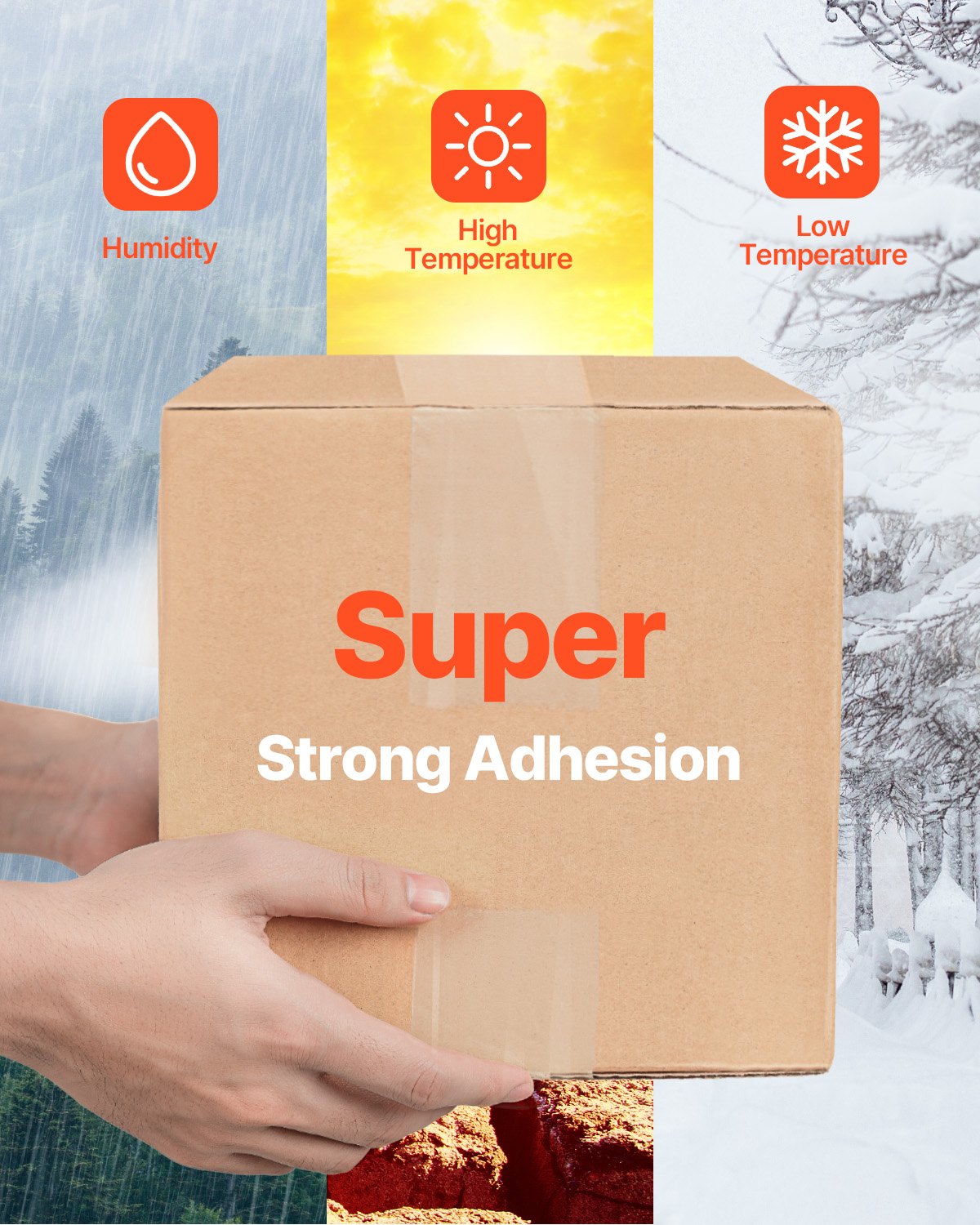 VEVOR Packing Tape 12 Rolls 65 Yards Clear Shipping Tape with Dispenser 2.7 Mil